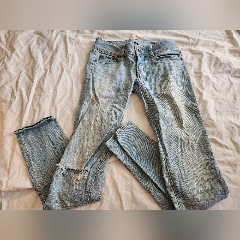 American eagle light wash stretch skinny jeans